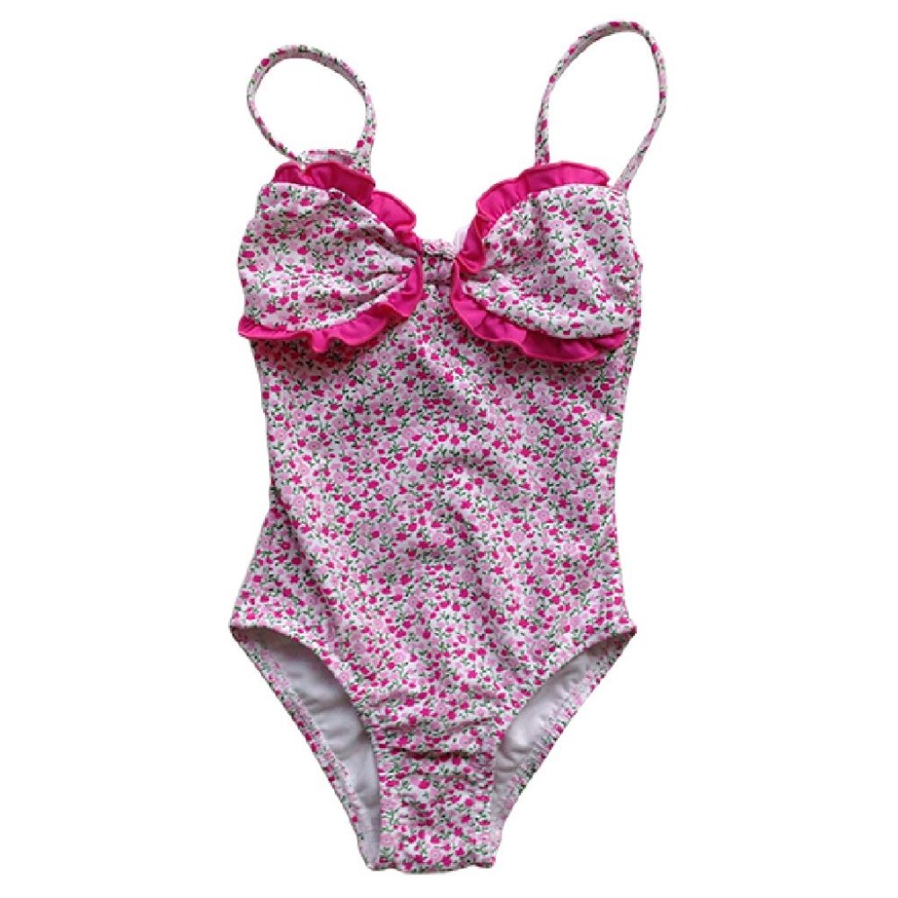 Submarine Girl's Pink Floral Print Swimsuit